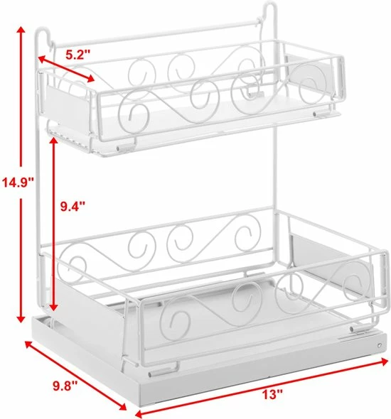 HollyHOME -Keuken Organizer Tweelaags - Aanrecht - Schuiflade - Gootsteenkast Organizer - Aanrecht Organiser - Keukenrek - Kast Organizer - Ladesysteem - Organizer Lade - Multifunctionele - Voor Keuken Badkamer - Wit 6 HollyHOME -Keuken Organizer Tweelaags - Aanrecht - Schuiflade - Gootsteenkast Organizer - Aanrecht Organiser - Keukenrek - Kast Organizer - Ladesysteem - Organizer Lade - Multifunctionele - Voor Keuken Badkamer - Wit - Afbeelding 4