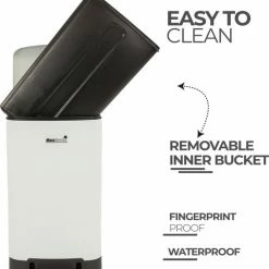 MaxxHome Pedaalemmer Retro - Prullenbak - 30L - Metaal - Mat - Geruisloos - 62cm - Wit 23 MaxxHome Pedaalemmer Retro - Prullenbak - 30L - Metaal - Mat - Geruisloos - 62cm - Wit -BISSELL-Winkel 550x593