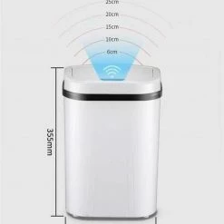 OKNE Prullenbak Met Sensor - 15 Liter - - Toilet Afvalemmer - Badkamer Afvalbak - Vuilnisbak - 15L - Vingerafdrukvrij - Hygiënisch - Elektrische Softclose Deksel - Automatische Deksel - Sensor Vuilbak - Zwart -BISSELL-Winkel 550x604 2