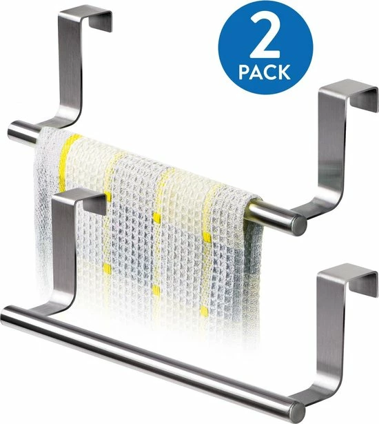 Tatkraft HORIZON - RVS Kastdeur Handdoekrek - Keukenkast Deur Handdoek/Vaatdoek Houder Rek Stang Hanger - Towel Rack Kast Deurhanger Deurhaak Keuken - 23CM - Set Van 2 Stuks 3 Tatkraft HORIZON - RVS Kastdeur Handdoekrek - Keukenkast Deur Handdoek/Vaatdoek Houder Rek Stang Hanger - Towel Rack Kast Deurhanger Deurhaak Keuken - 23CM - Set Van 2 Stuks