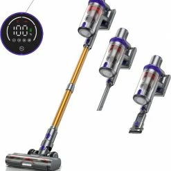 Reinico® - 2 In 1 Draadloze Stofzuiger - Vacuum Cleaner - Kruimeldief - Handstofzuiger Zonder Zak - Lange Batterijduur - E 3 Snoerloos - 33kpa Sterke Zuigkracht - Led Scherm - Vermogen 400W - Spanning 25.9V - 1.5L Stofbeker