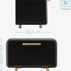 Navaris Metalen Broodtrommel Met Klapdeksel - Vershouddoos Voor Brood - 35 X 24 X 23 Cm - Van Ijzer Met Houten Details In Zwart 14 Navaris Metalen Broodtrommel Met Klapdeksel - Vershouddoos Voor Brood - 35 X 24 X 23 Cm - Van Ijzer Met Houten Details In Zwart -BISSELL-Winkel 550x629 1