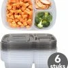 Lock&Lock Meal Prep Bakjes - Diepvriesbakjes - Vershoudbakjes Set Met Deksel - Magnetron Bakjes - Met 3 Compartimenten - Stevig En Herbruikbaar - BPA Vrij - Set Van 6 Stuks - 965ml -BISSELL-Winkel 550x629