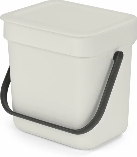 Brabantia Sort & Go Aanrecht Afvalbakje - 3 L - Light Grey 4 Brabantia Sort & Go Aanrecht Afvalbakje - 3 L - Light Grey - Afbeelding 2