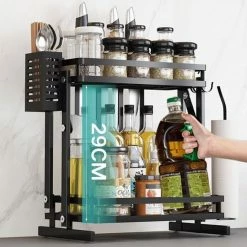 TammaT - Kruidenrek - Kruidenrek Staand - Inklapbare Keukenrek - 2-laags 35x21x38,5CM - Keuken Organizer - Aanrecht Organizer - Keuken Opslag - Roestvrij Staal - Opbergrek - Keuken Organizers - Roestvrij En Krasvrij -BISSELL-Winkel 550x632 2