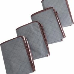 ACAZA Opvouwbare Opbergtassen - Set Van 4 Organizers Met Versterkte Handgreep & Stevige Ritssluiting Voor Kleding, Beddengoed, Dekbedden, Kussens - Grijs -BISSELL-Winkel 550x636