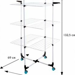 Koopman Droogtoren - Verrijdbaar En Inklapbaar - 30 Meter - 69 X 69 X 132,5 Cm Metaal