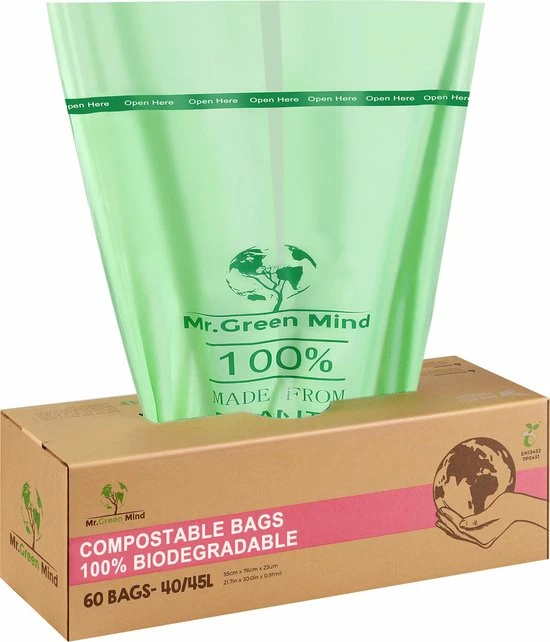 Mr. Green Mind Biozakken 40/45 Liter 60 Stuks Biologisch Afbreekbare Afvalzakken – 55 X 76 Cm - 100% Composteerbare Vuilniszakken - Incl. Dispenser - Gft Afvalzakken 3 Mr. Green Mind Biozakken 40/45 Liter 60 Stuks Biologisch Afbreekbare Afvalzakken – 55 X 76 Cm - 100% Composteerbare Vuilniszakken - Incl. Dispenser - Gft Afvalzakken