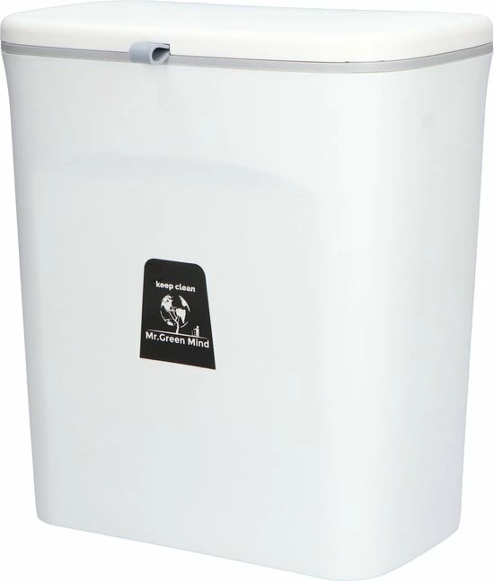 Mr. Green Mind 9L Prullenbak – Hangen Of Staan – Aanrecht Afvalbakje – GFT Afvalbak – Wit - Goed Sluitende Deksel - Geen Geur En Fruitvliegen - Afvalscheiding 3 Mr. Green Mind 9L Prullenbak – Hangen Of Staan – Aanrecht Afvalbakje – GFT Afvalbak – Wit - Goed Sluitende Deksel - Geen Geur En Fruitvliegen - Afvalscheiding