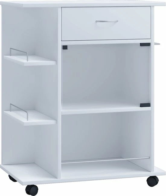 VCM Houten Keukenkarretje Serveerwagen Planken Rolbare Wielen Lade Pocis Houten Keukenkarretje Serveerwagen Planken Rolbare Wielen Lade Pocis 6 VCM Houten Keukenkarretje Serveerwagen Planken Rolbare Wielen Lade Pocis Houten Keukenkarretje Serveerwagen Planken Rolbare Wielen Lade Pocis - Afbeelding 4