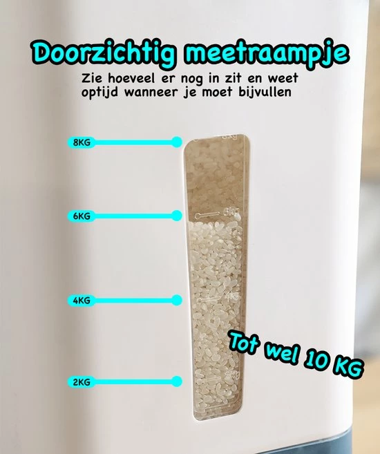 ProSolve Rijst Dispenser - Bewaarpotten - Keuken Opslag - Dispenser Cornflakes, Granen, Snoep, Noten, Voedsel - Keuken Gadgets - Opbergdoos Met Deksel - Voorraadpotten - Opbergpotten - Rijst Bewaren - Black Friday 2022 Deals - Rijst Opbergdoos 10 Kg Opslag 10 ProSolve Rijst Dispenser - Bewaarpotten - Keuken Opslag - Dispenser Cornflakes, Granen, Snoep, Noten, Voedsel - Keuken Gadgets - Opbergdoos Met Deksel - Voorraadpotten - Opbergpotten - Rijst Bewaren - Black Friday 2022 Deals - Rijst Opbergdoos 10 Kg Opslag - Afbeelding 8