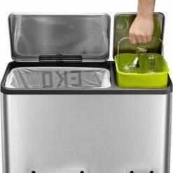 EKO EcoCasa Recycle Prullenbak - 30 + 15 L - Mat RVS 25 EKO EcoCasa Recycle Prullenbak - 30 + 15 L - Mat RVS -BISSELL-Winkel 550x663 3