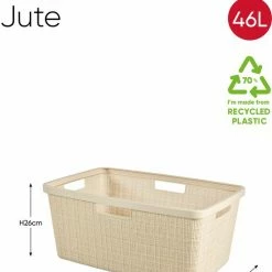 Curver Jute Wasmand 46L - Gebroken Wit - Recycled Kunststof -BISSELL-Winkel 550x695