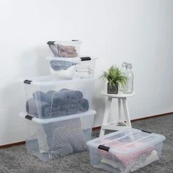 IRIS OHYAMA IRIS Topbox Opbergbox - 60L - 4 Stuks - Transparant/Zwart -BISSELL-Winkel 550x704 2