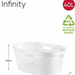 Curver - Infinity Recycled Dots - Wasmand - 40L - Wit -BISSELL-Winkel 550x705