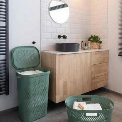 Curver Infinity Dots Recyceld Wasmand Met Deksel - 60L - Groen -BISSELL-Winkel 550x708