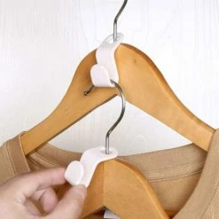 Merkloos Hanger - 10 Stuks - Ruimtebesparende Hanger - Connector Haak - Wit - Plastic