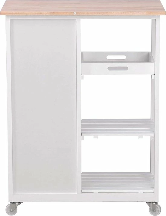 Chimb Keuken Trolley Op Wieltjes - 3 Lades En 3 Plankjes - Wit 6 Chimb Keuken Trolley Op Wieltjes - 3 Lades En 3 Plankjes - Wit - Afbeelding 4