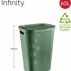 Curver Infinity Dots Recycled Wasmand Met Deksel - 60L – 2 Stuks - Groen -BISSELL-Winkel 550x722 6