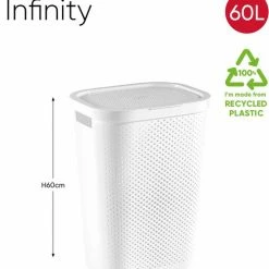 Curver Infinity Dots Recycled Wasmand Met Deksel - 60L - 2 Stuks - Wit -BISSELL-Winkel 550x722 7