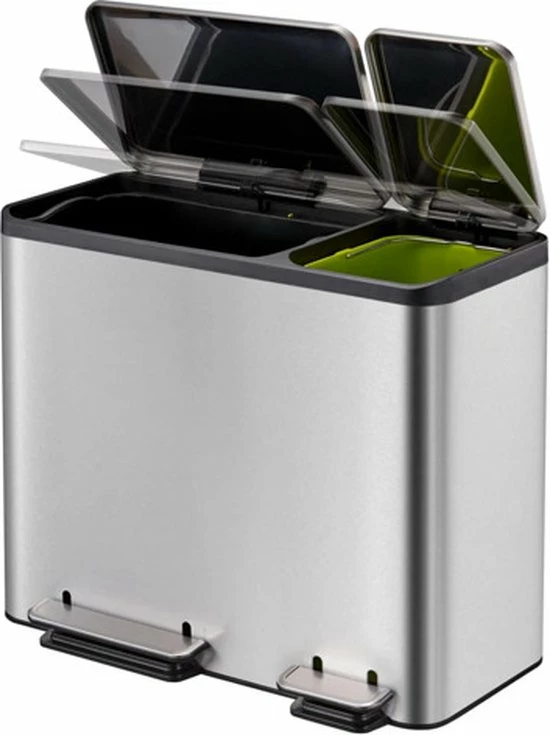 EKO EcoCasa Recycle Prullenbak - 30 + 15 L - Mat RVS 14 EKO EcoCasa Recycle Prullenbak - 30 + 15 L - Mat RVS - Afbeelding 12