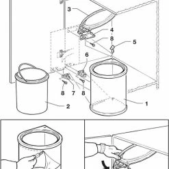 Eleganca Afvalbak 13L - Uittrekbare Prullenbak - Inbouw Afvalemmer - Wit - B28.5xD28.5xH34cm -BISSELL-Winkel 550x736 5