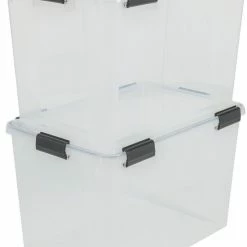 IRIS OHYAMA IRIS Airtight Opbergbox - 70L - 2 Stuks - Transparant/Zwart