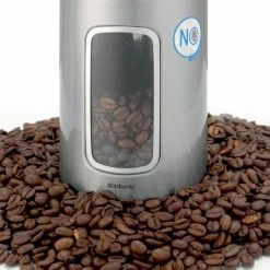 Brabantia Voorraadbus - 1,4 L - Matt Steel Fingerprint Proof / Matt Black Deksel - Met Venster -BISSELL-Winkel 550x748