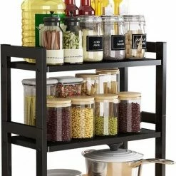 Sens Design Keuken Organizer - Keuken Accessoires - 2 Laags - Zwart