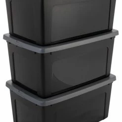 IRIS OHYAMA IRIS Modular Clearbox Opbergbox - 50L - 3 Stuks - Zwart/Grijs