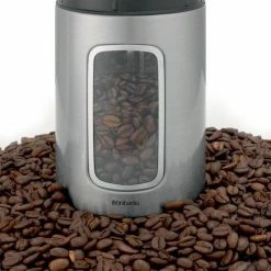 Brabantia Voorraadbus - 1,4 L - Matt Steel Fingerprint Proof / Matt Black Deksel - Met Venster -BISSELL-Winkel 550x806 1