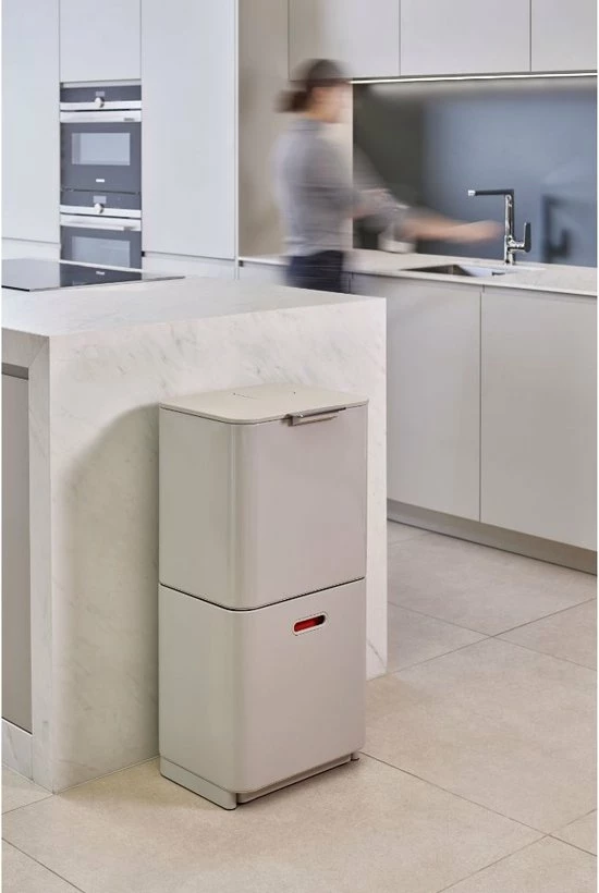 Joseph Joseph Intelligent Waste Prullenbak Totem 2.0 Recycler - 60 L - Stone Wit 17 Joseph Joseph Intelligent Waste Prullenbak Totem 2.0 Recycler - 60 L - Stone Wit - Afbeelding 15